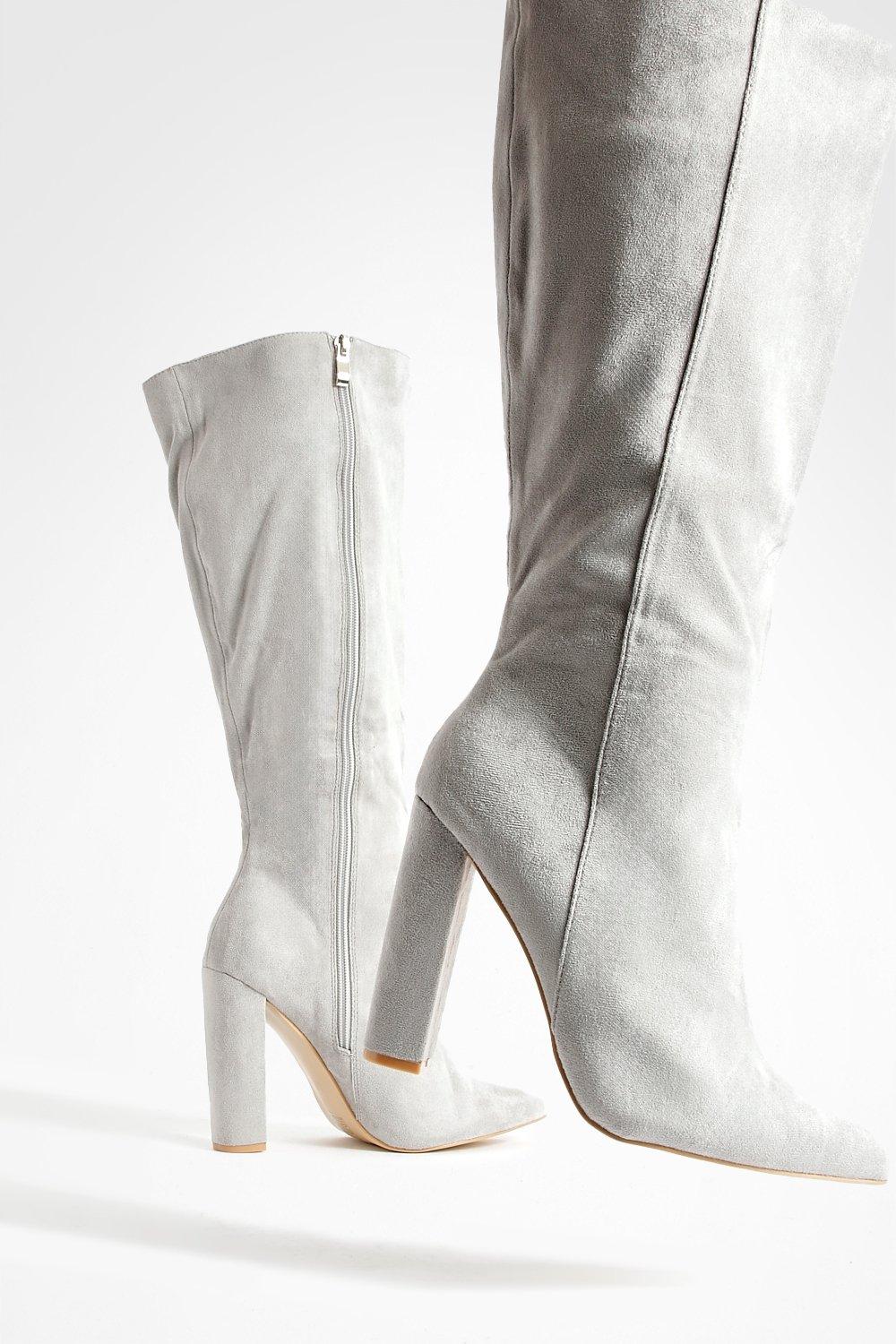 Light grey shop suede booties